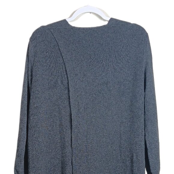 Athleta Cashmere Open Cardigan Womens Small Gray Split Back Duster Lagenlook - Picture 5 of 6